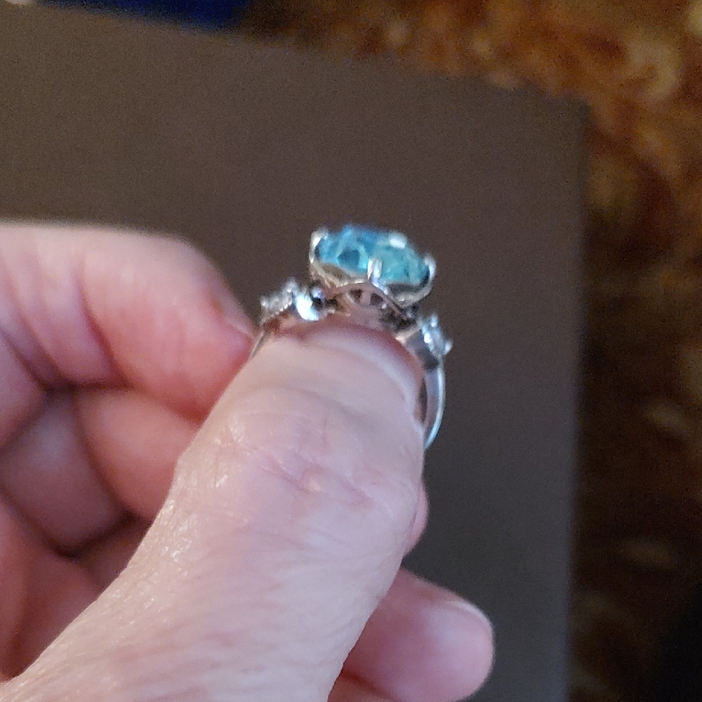 Fragrant Jewels Aqua Gem Silver Ring - Picture 3 of 5